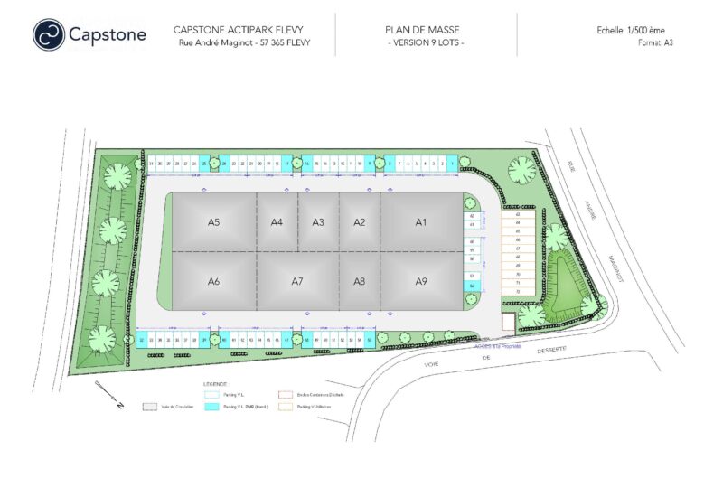 Bâtiment en cours de construction : 9 lots de 200 à 400 m²  à louer à Ennery-Flévy . Livraison prévisionnelle : 1er trimestre 2024.