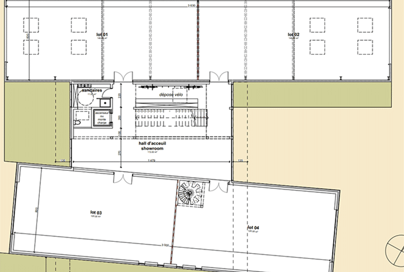 Workshop and office building ideally located on the Composite Park in Porcelette.