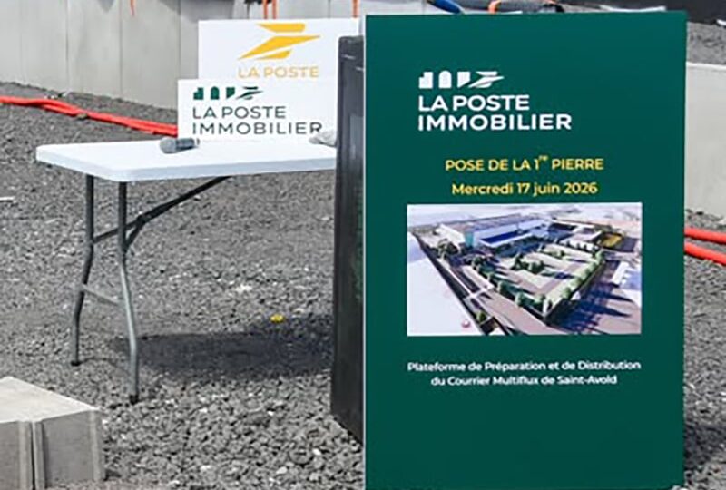 Première pierre posée pour la future plateforme de La Poste à Saint-Avold