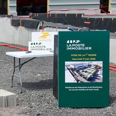 Première pierre posée pour la future plateforme de La Poste à Saint-Avold