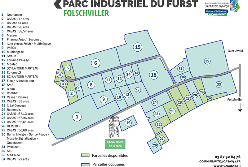 11 parcelles disponibles, de 14 à 67,13 ares)